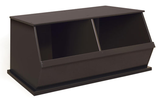 Two Bin Stackable Storage Cubby - Espresso