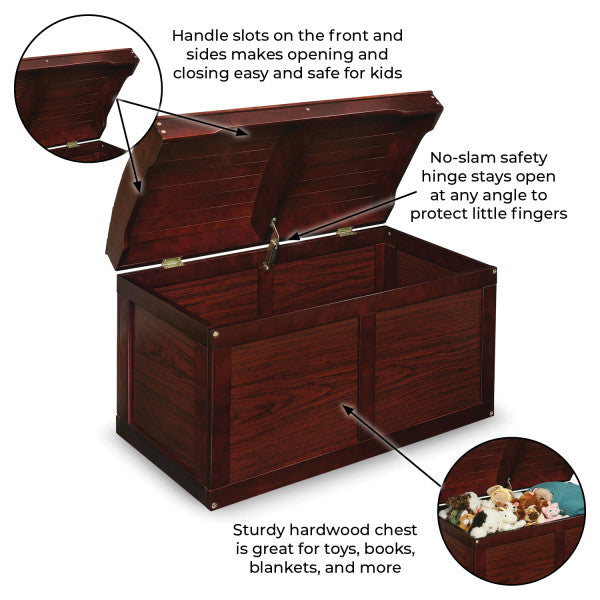 Hardwood Barrel Top Toy Chest - Cherry