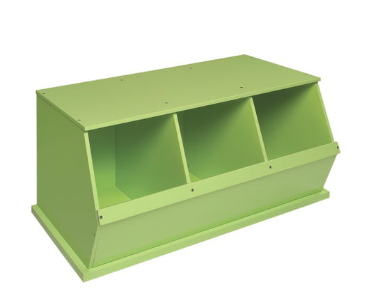 Three Bin Stackable Storage Cubby - Sage