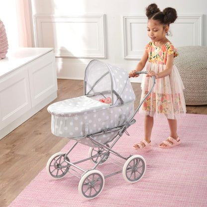 Just Like Mommy 3-in-1 Doll Pram/Carrier/Stroller - Gray/Polka Dots