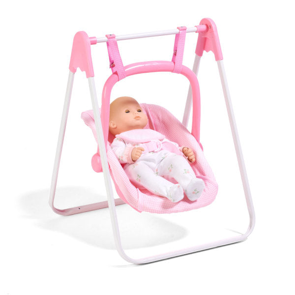 Doll Swing with Portable Carrier Seat - Pink/Gingham