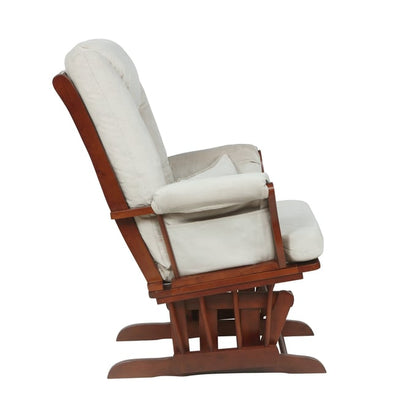 AFG Alice Glider Chair and Ottoman Espresso with Pillow