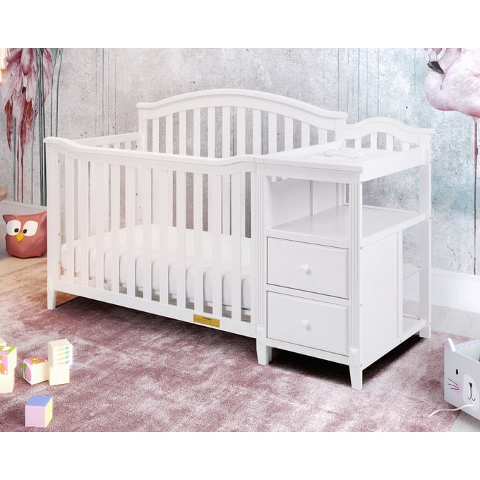 AFG Kali 4-in-1 Crib and Changer - White