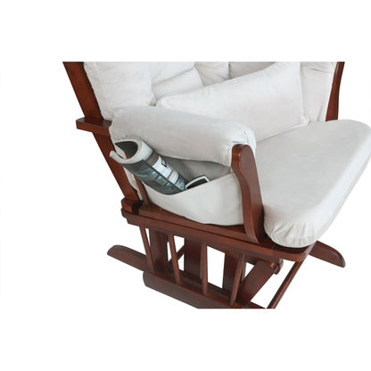 AFG Alice Glider Chair and Ottoman Espresso with Pillow