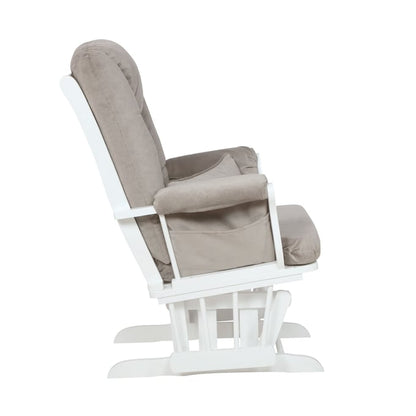 AFG Alice Glider Chair and Ottoman White with Pillow