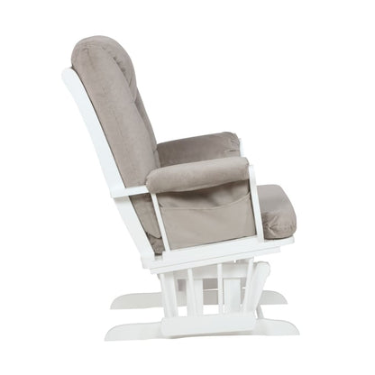 AFG Alice Glider Chair and Ottoman White without Pillow