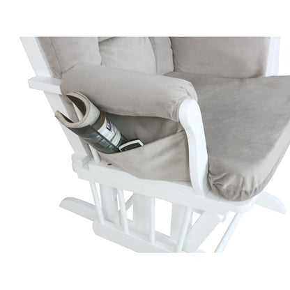 AFG Alice Glider Chair and Ottoman White without Pillow