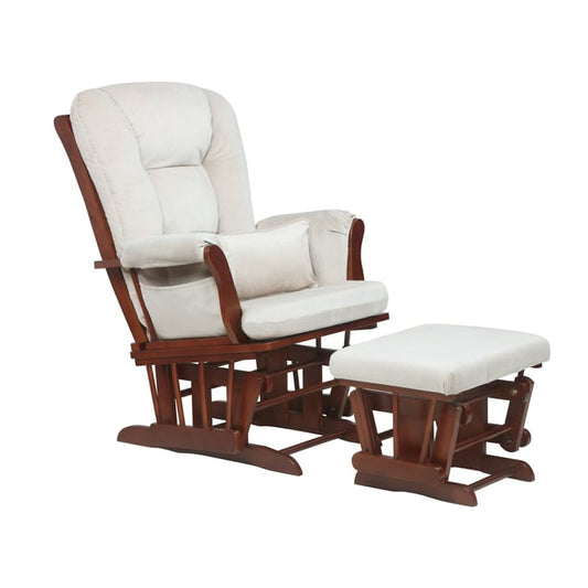 AFG Alice Glider Chair and Ottoman Espresso with Pillow