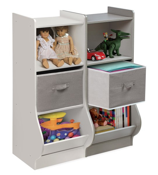 Upright Storage Nook with Reversible Basket - White