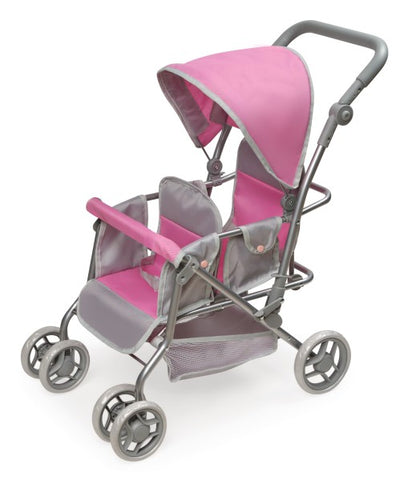 Cruise Folding Inline Double Doll Stroller - Gray/Pink