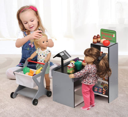 Fresh Market Doll Playset with Shopping Cart and Accessories