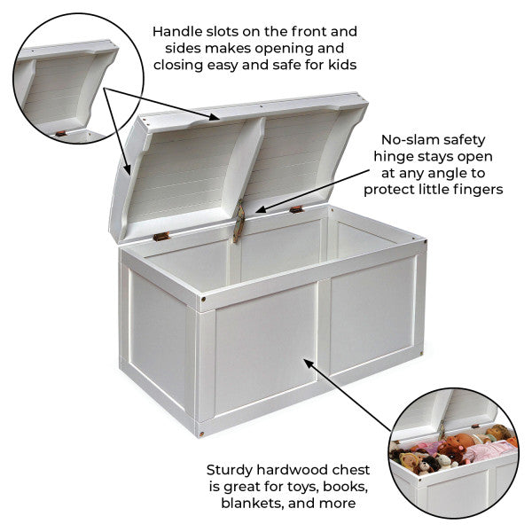 Hardwood Barrel Top Toy Chest - White