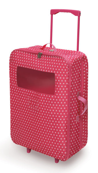 Double Trolley Doll Carrier with Two Sleeping Bags and Pillows - Pink/Star