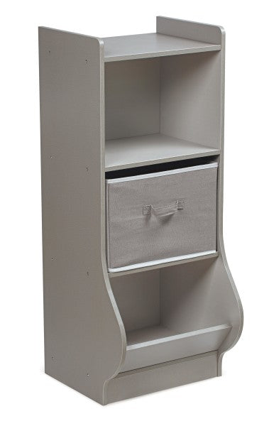 Upright Storage Nook with Reversible Basket - Woodgrain Gray