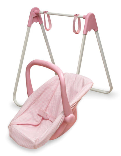 Doll Swing with Portable Carrier Seat - Pink/Gingham