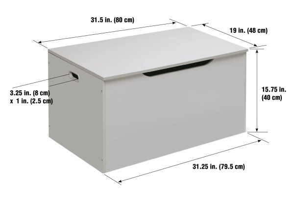 Flat Bench Top Toy and Storage Box - White