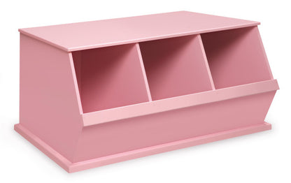 Three Bin Stackable Storage Cubby - Pink