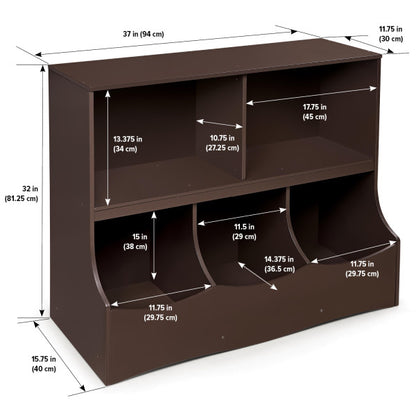 Multi-Bin Storage Cubby - Espresso