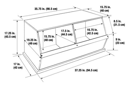 Two Bin Stackable Storage Cubby - Espresso