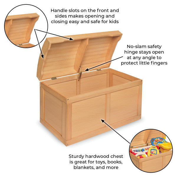 Hardwood Barrel Top Toy Chest - Natural