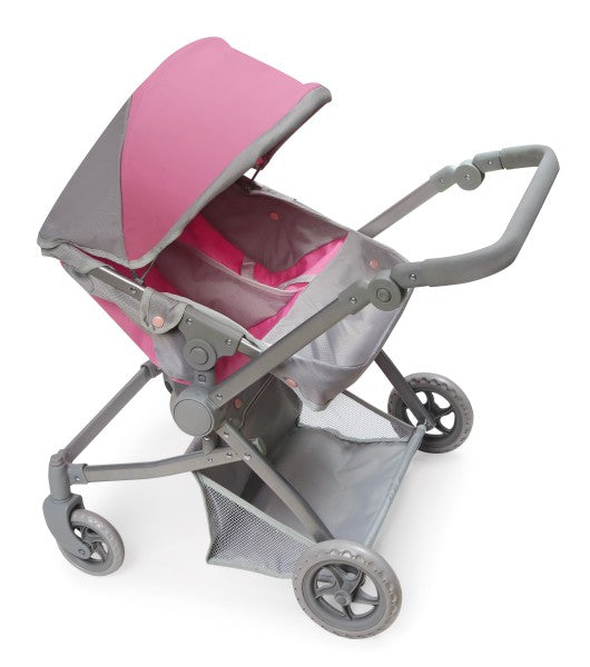 Voyage Twin Carriage Doll Stroller - Gray/Pink