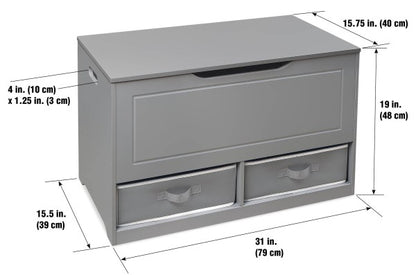 Up and Down Toy and Storage Box and Bench with Two Baskets - Gray