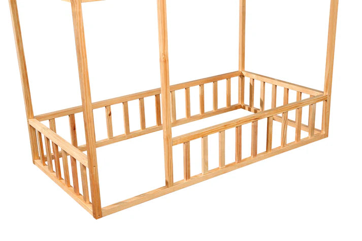 Montessori House Bedframe with Rails