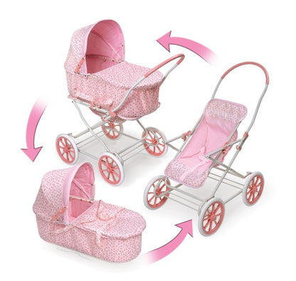 Just Like Mommy 3-in-1 Doll Pram/Carrier/Stroller - Pink/Rosebud