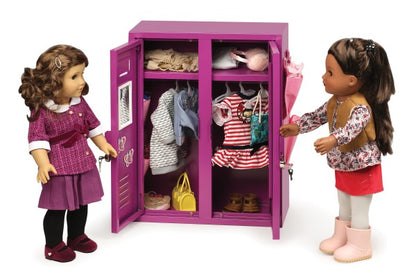 School Style Double Doll Locker - Purple