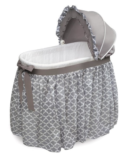 Wishes Oval Bassinet - Full Length Skirt - Gray/Lantern