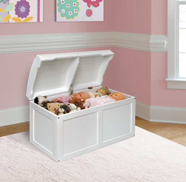 Hardwood Barrel Top Toy Chest - White