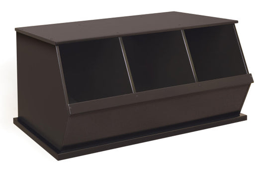 Three Bin Stackable Storage Cubby - Espresso