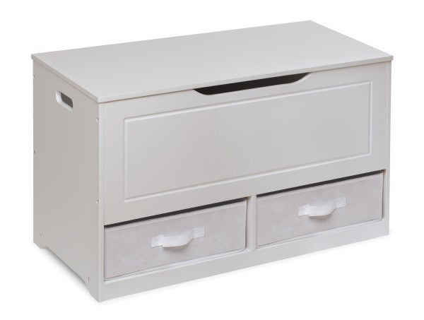 Up and Down Toy and Storage Box and Bench with Two Baskets - White