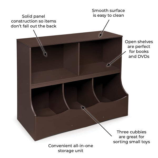 Multi-Bin Storage Cubby - Espresso