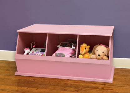 Three Bin Stackable Storage Cubby - Pink