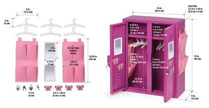 School Style Double Doll Locker - Purple