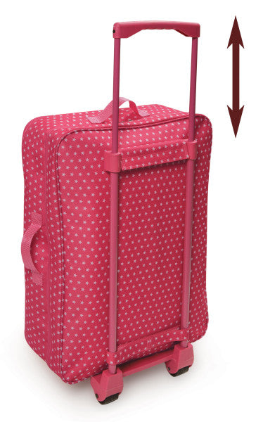 Double Trolley Doll Carrier with Two Sleeping Bags and Pillows - Pink/Star