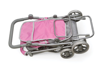 Cruise Folding Inline Double Doll Stroller - Gray/Pink