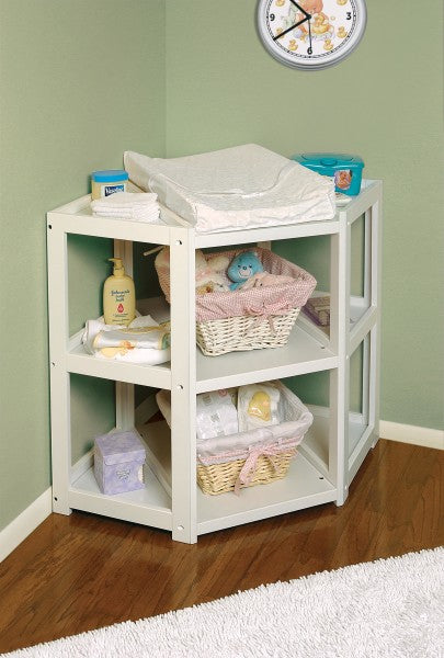 Diaper Corner Baby Changing Table - White