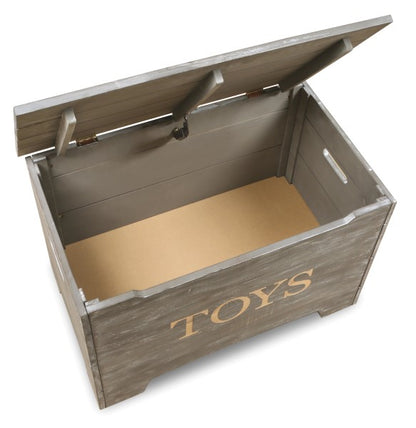 Solid Wood Rustic Toy Box - Vintage Gray