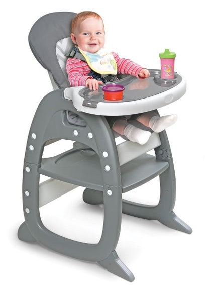 Envee II Baby High Chair with Playtable Conversion - Gray/Chevron