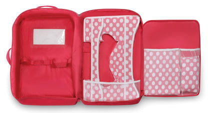 Double Doll Travel Case with Bunk Bed and Bedding - Pink