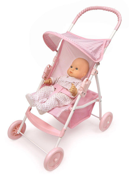 Folding Doll Umbrella Stroller - Pink/Gingham