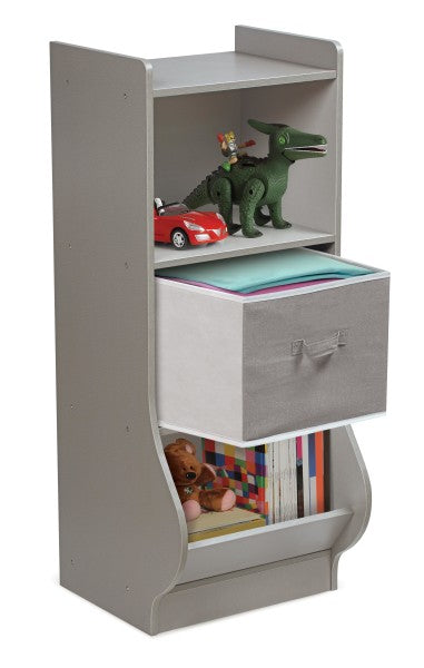 Upright Storage Nook with Reversible Basket - Woodgrain Gray