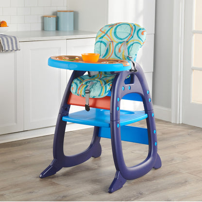 Envee II Baby High Chair with Playtable Conversion - Blue/Orange