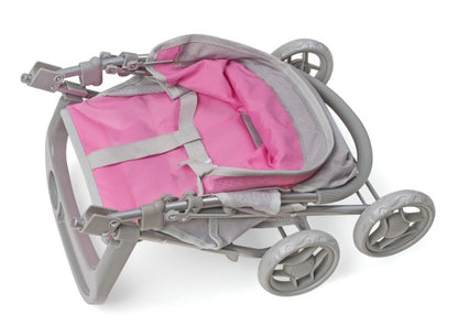 Glide Folding Single Doll Stroller - Gray/Pink