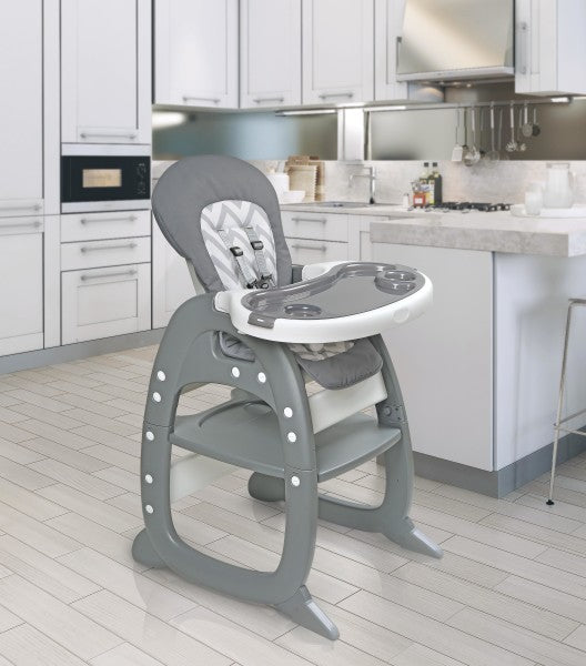 Envee II Baby High Chair with Playtable Conversion - Gray/Chevron