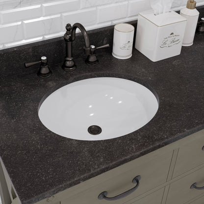 60 Inch Grizzle Grey Double Sink Bathroom Vanity With Blue Limestone Counter Top From The ABERDEEN Collection