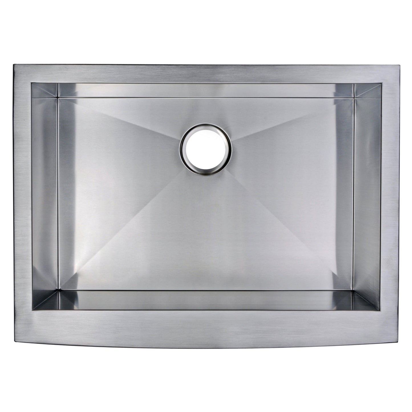 30 Inch X 22 Inch Zero Radius Single Bowl Stainless Steel Hand Made Apron Front Kitchen Sink