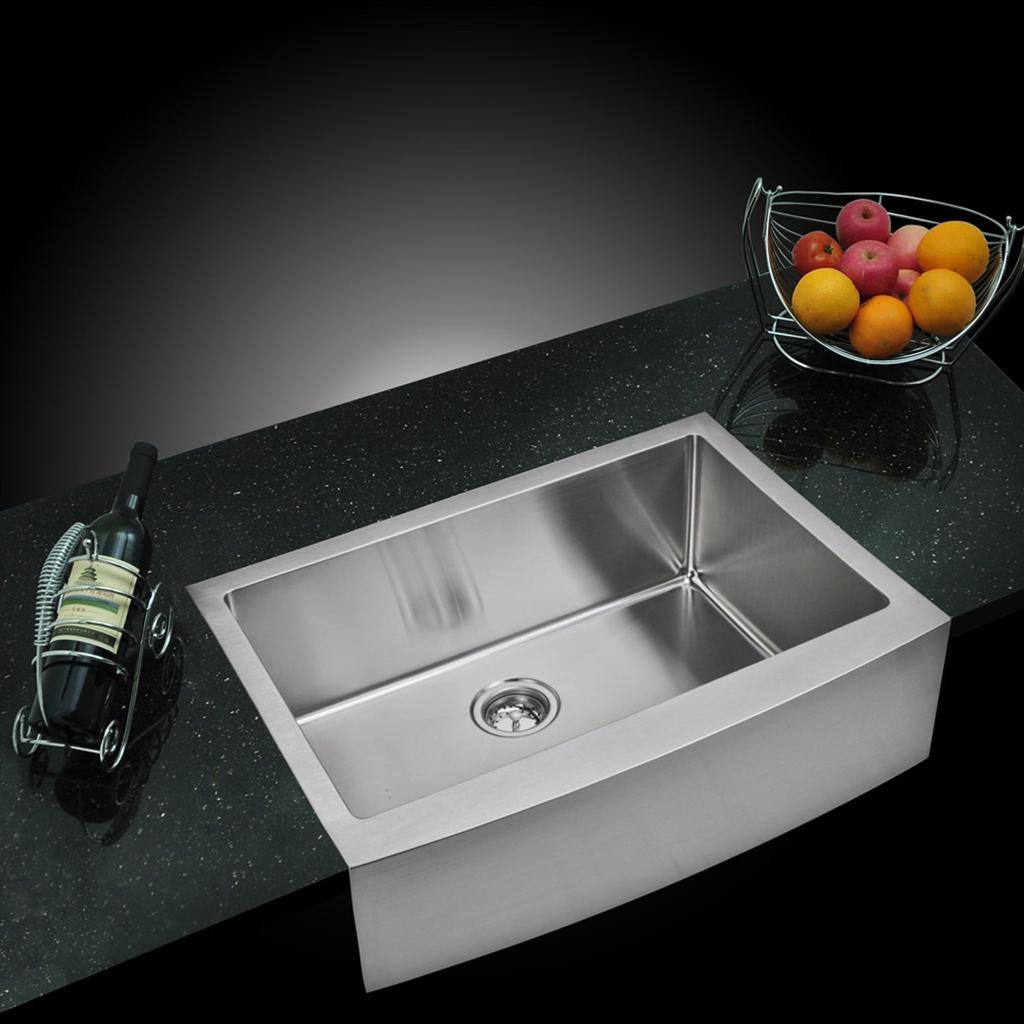 30 Inch X 22 Inch 15mm Corner Radius Single Bowl Stainless Steel Hand Made Apron Front Kitchen Sink
